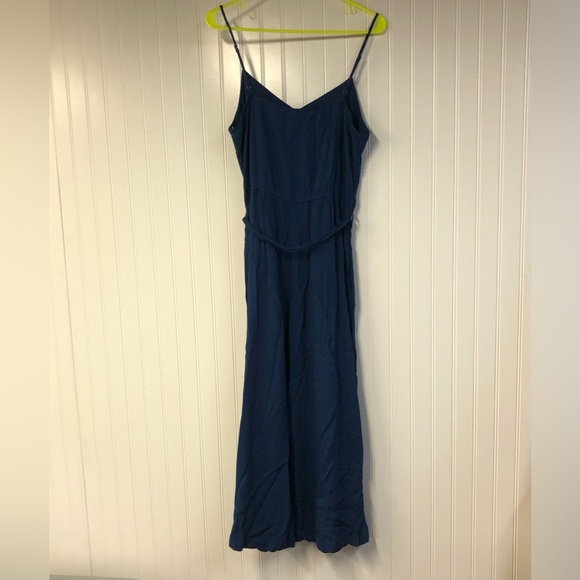 Becaal Blue Sleeveless V-Neck Jumpsuit Romper  Casual Resort Wear Large - Picture 5 of 5